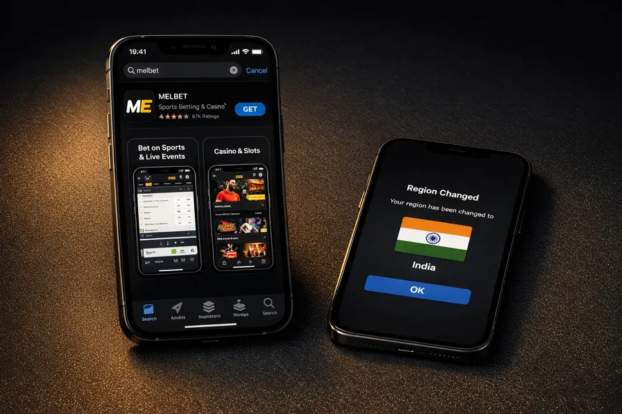 MelBet iOS app download Nepal — App Store India region change and GET button